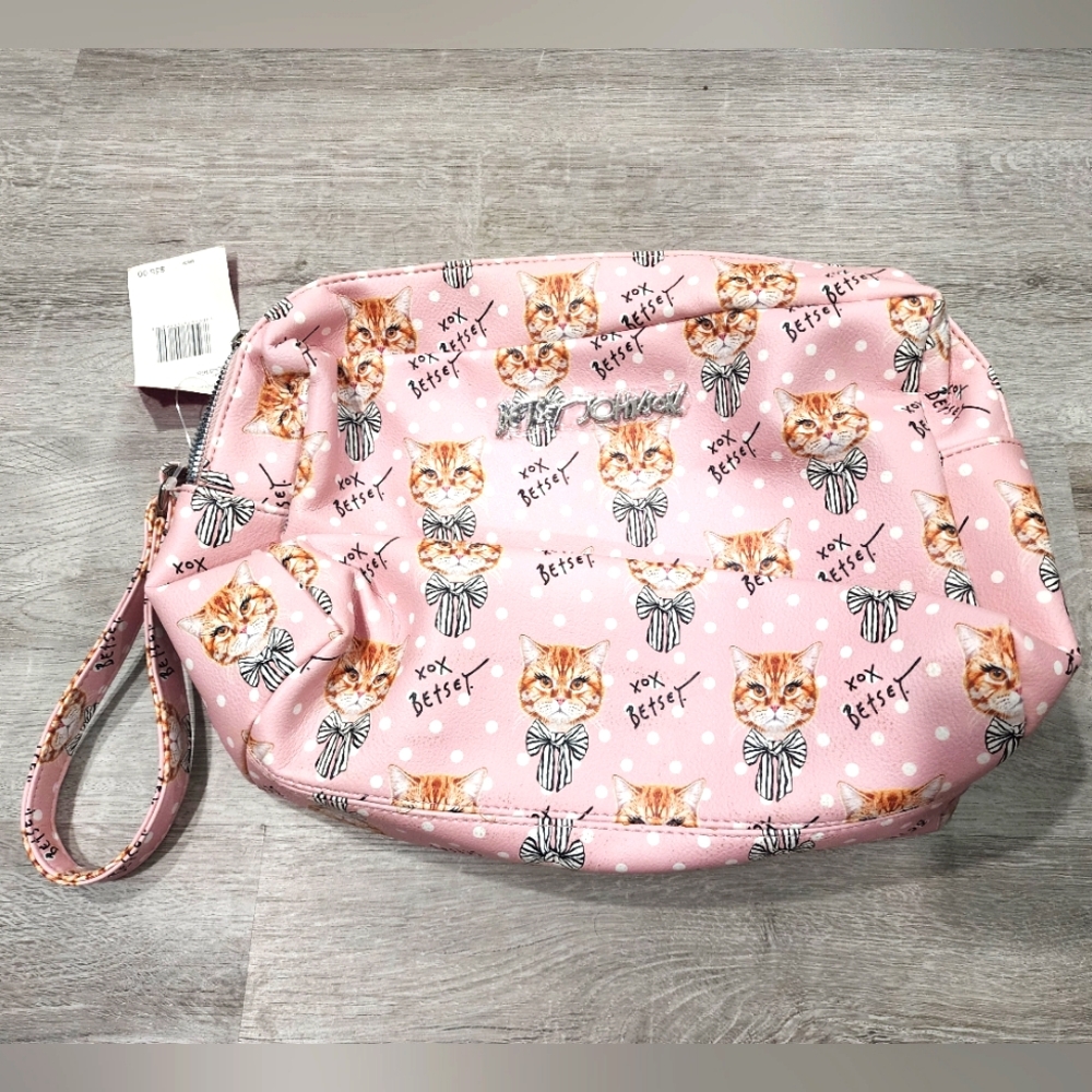 Betsey Johnson Pink Cat Print Women's Bag